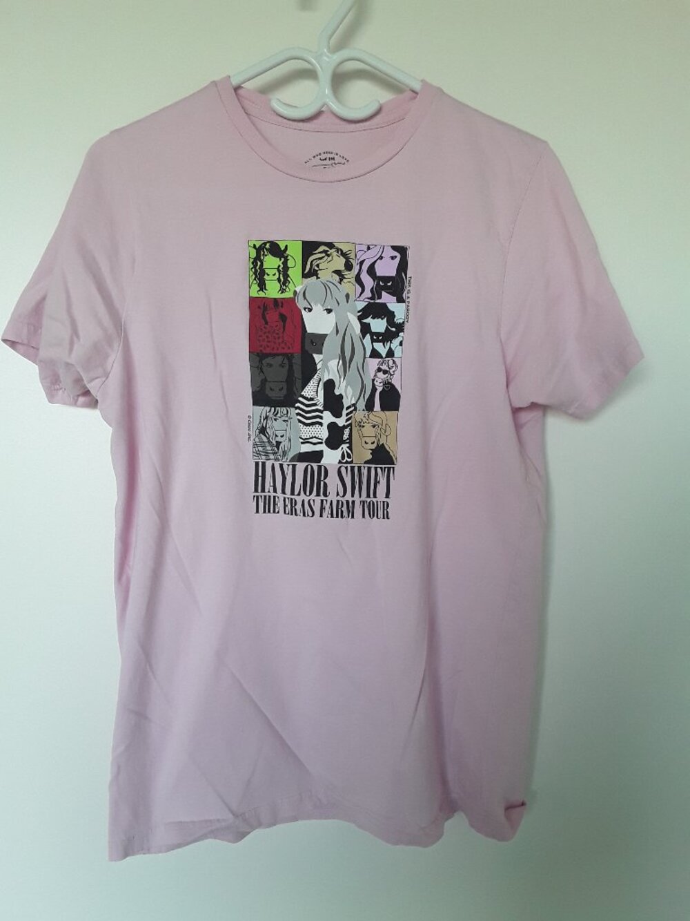 Cows Haylor Swift Tour Parody Tee – Pink Graphic Shirt – Size M